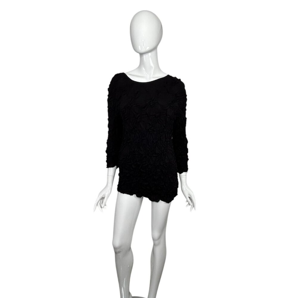Lynn Ritchie Silver Black Top Women's Medium Tunic #6211